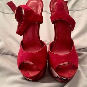 Red Women's Heeled Sandals